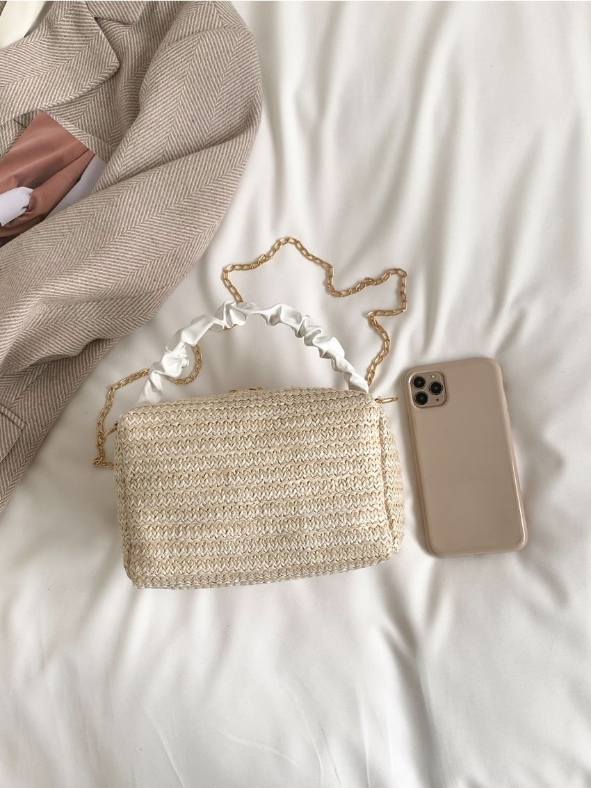 Mini Minimalist Chain Straw Bag