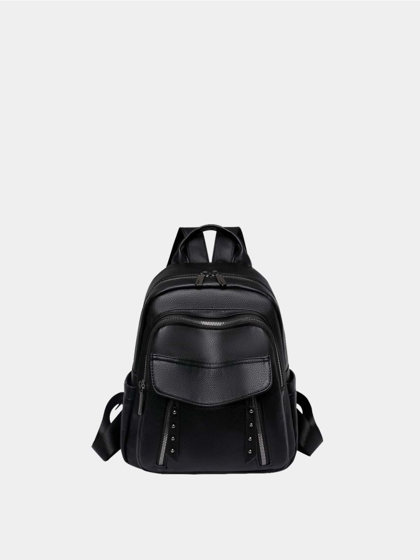 Litchi Embossed Zip Front Classic Backpack