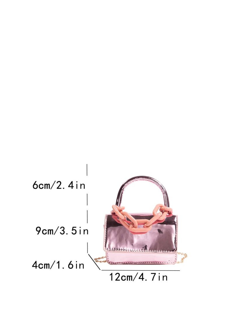 Mini Metallic Flap Chain Square Bag