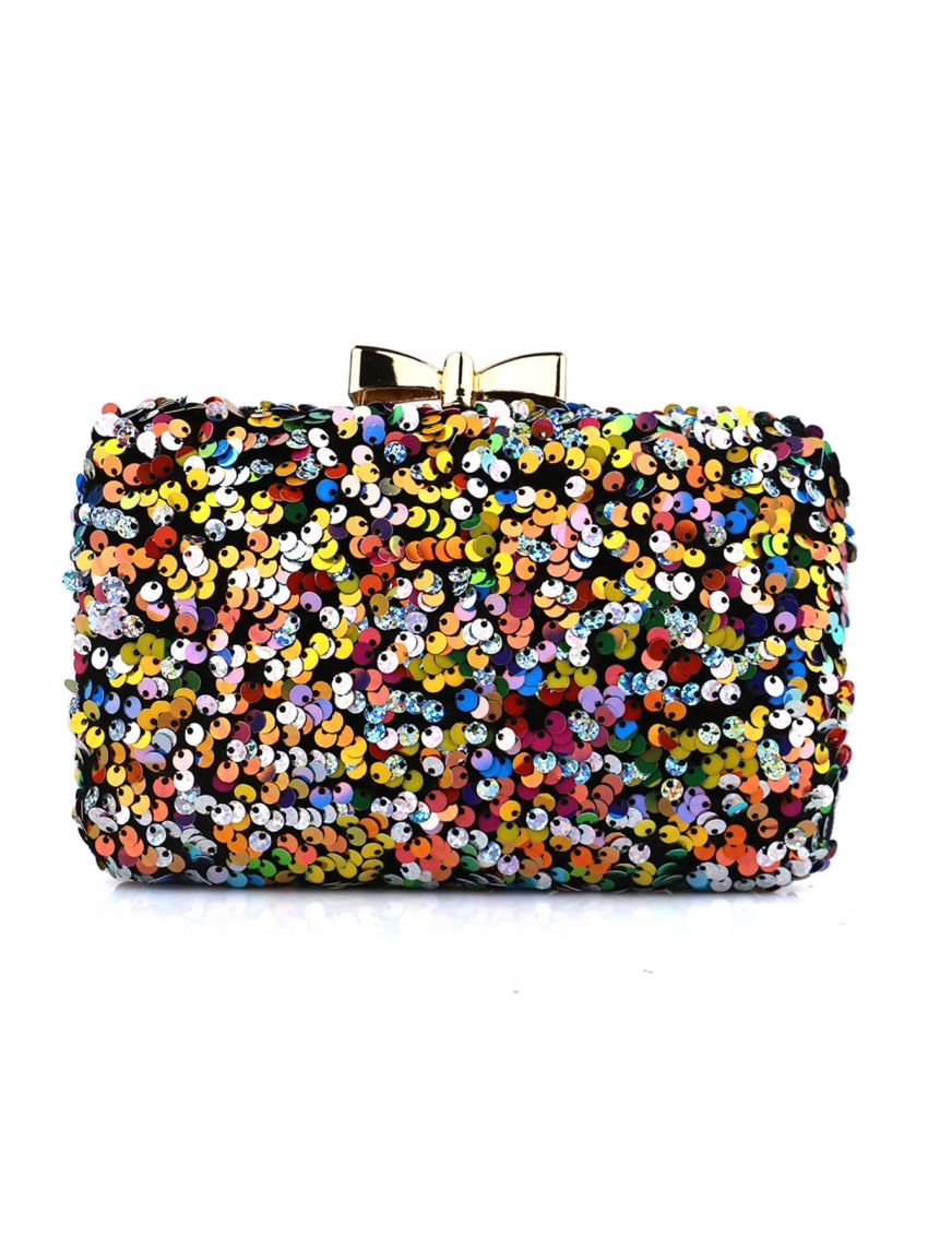 Mini Sequin & Bow Decor Box Bag