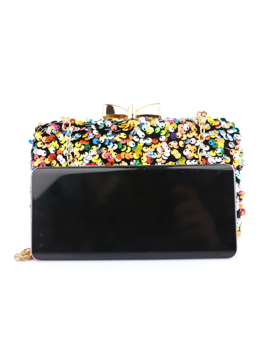 Mini Sequin & Bow Decor Box Bag