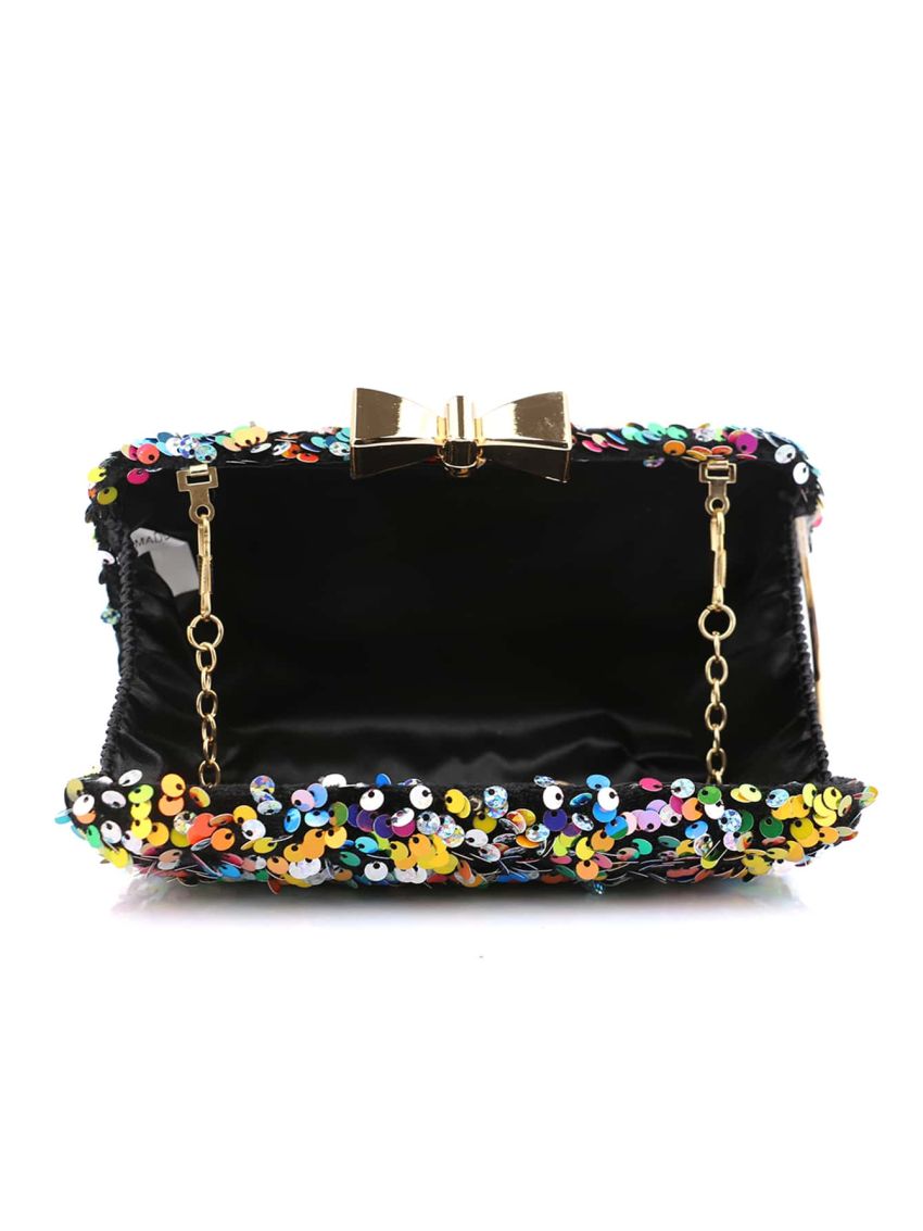 Mini Sequin & Bow Decor Box Bag
