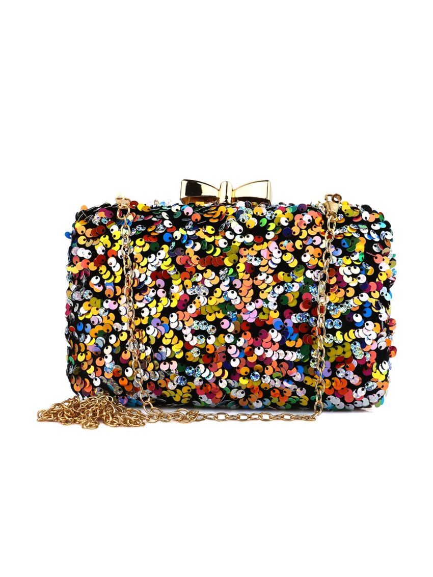 Mini Sequin & Bow Decor Box Bag