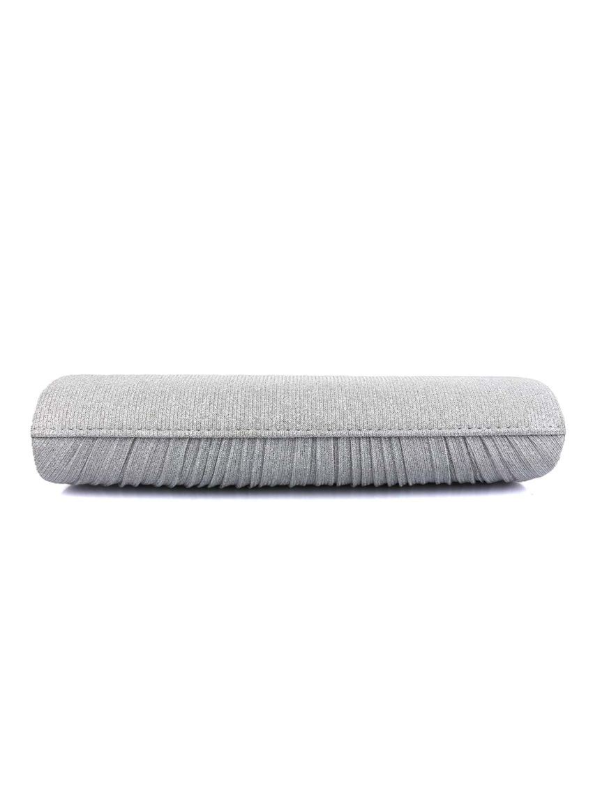 Metallic Rhinestone Decor Glitter Chain Ruched Bag