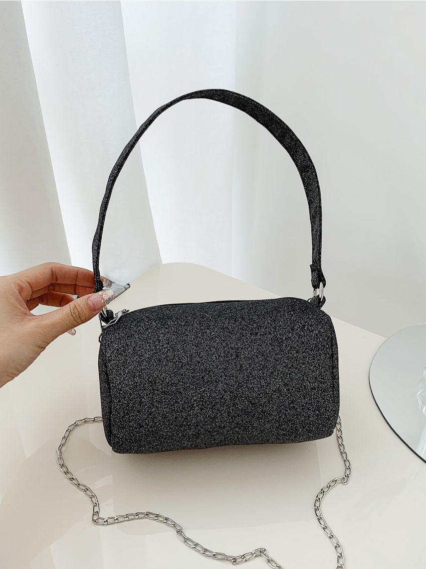 Mini Bucket Bag Glitter Chain Strap