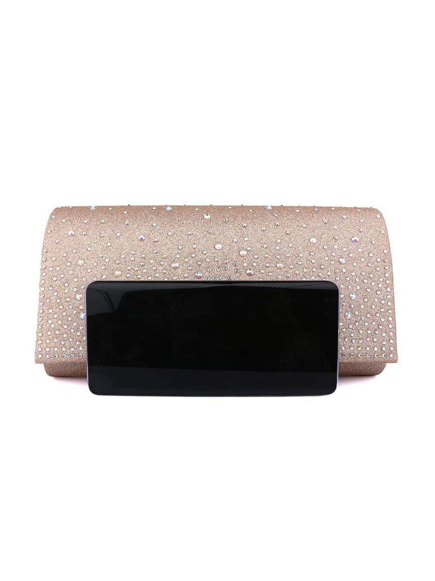 Rhinestone Decor Glitter Flap Envelope Bag
