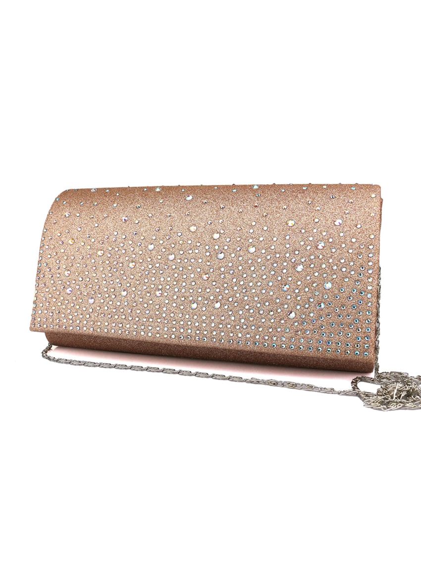 Rhinestone Decor Glitter Flap Envelope Bag