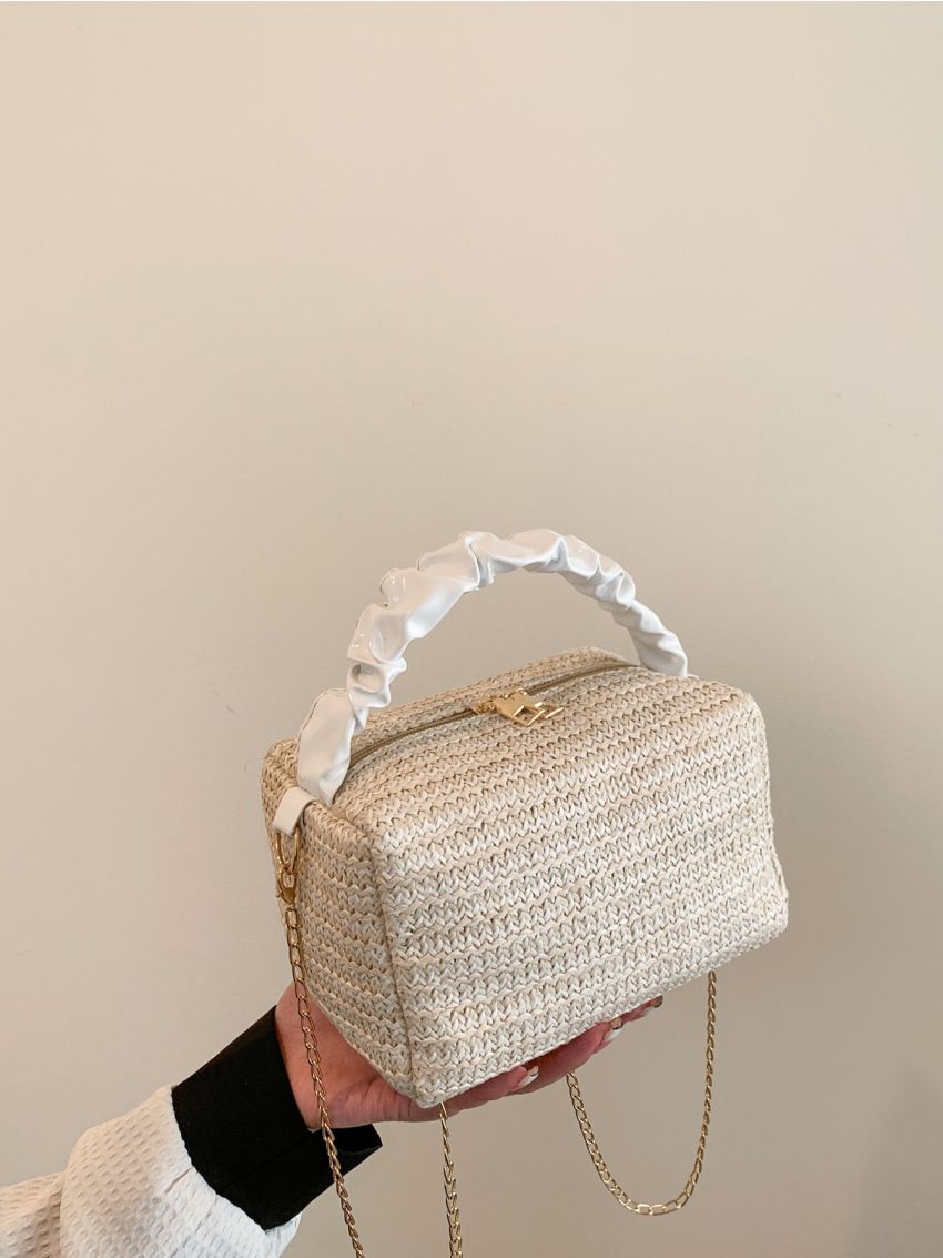 Mini Minimalist Chain Straw Bag