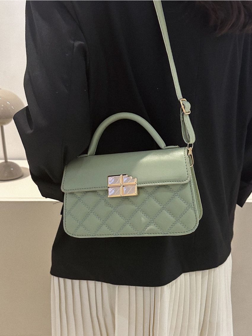 Quilted Flap Square Bag