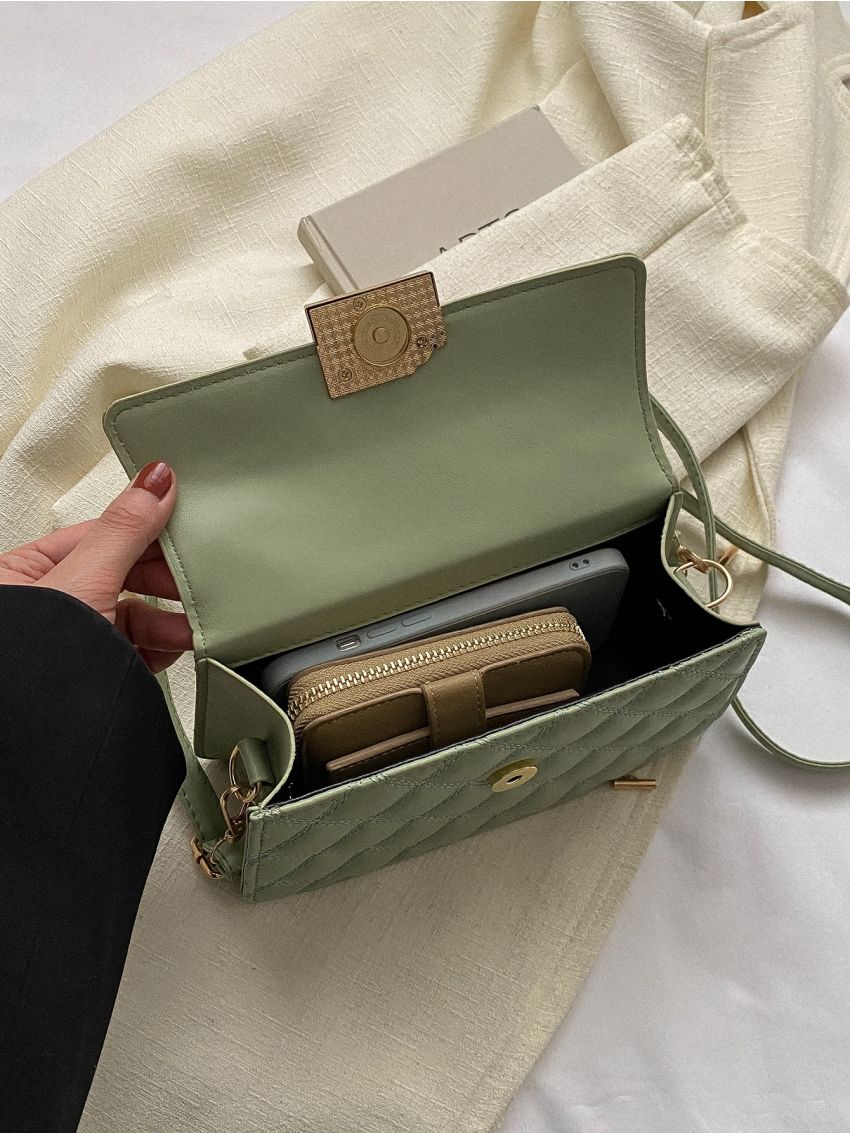 Quilted Flap Square Bag