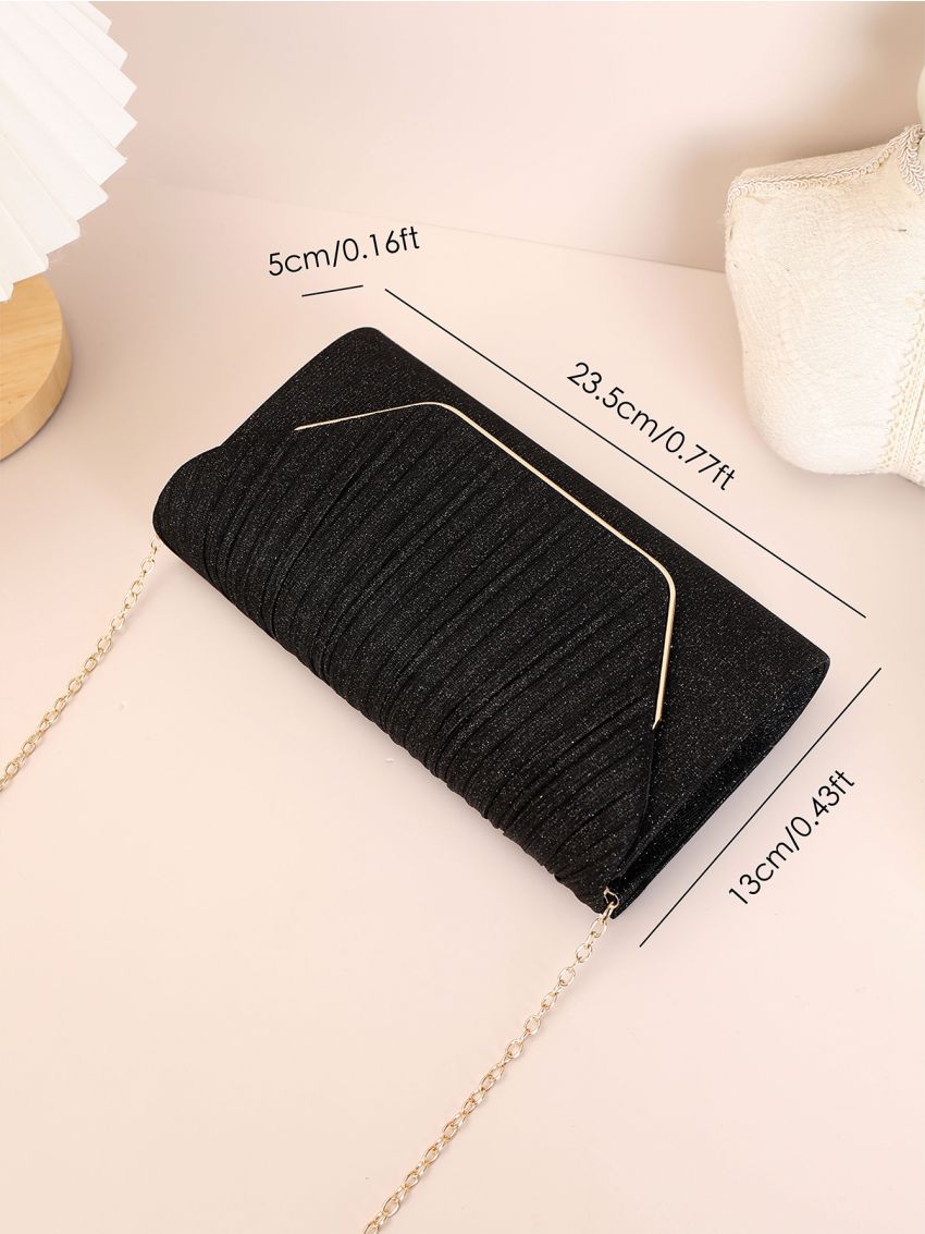 Glitter Flap Chain Envelope Bag