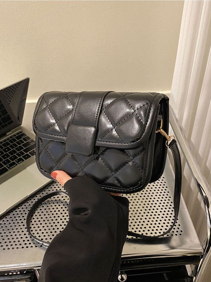 Small Square Bag Quilted Elegant Style