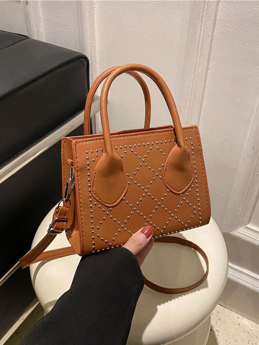 Mini Studded Decor Square Bag
