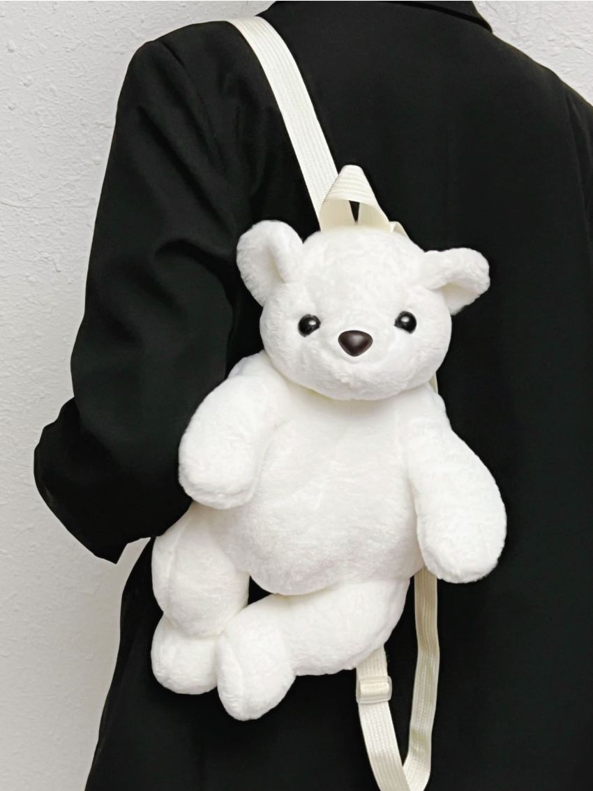 Cartoon Bear Design Fluffy Novelty Bag