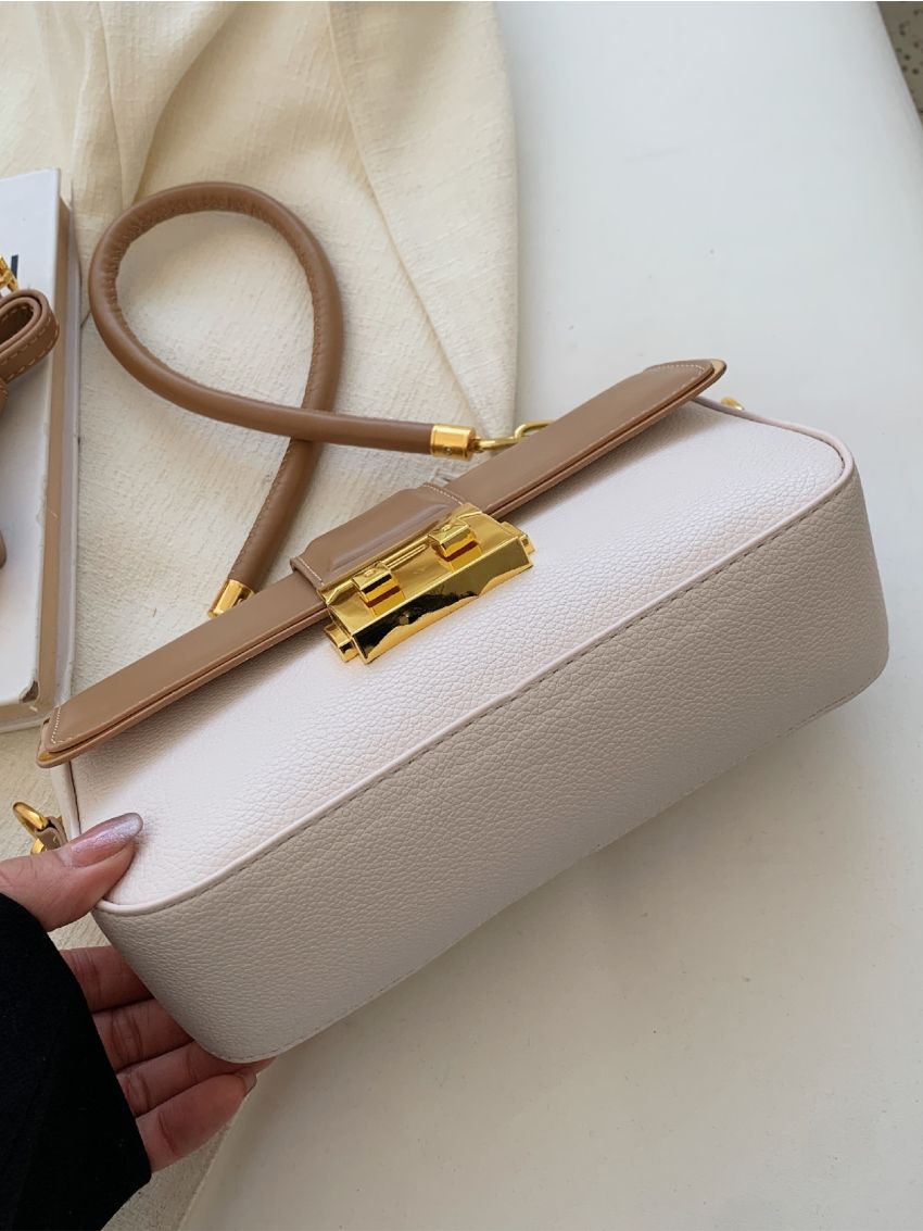 Two Tone Flap Square Bag