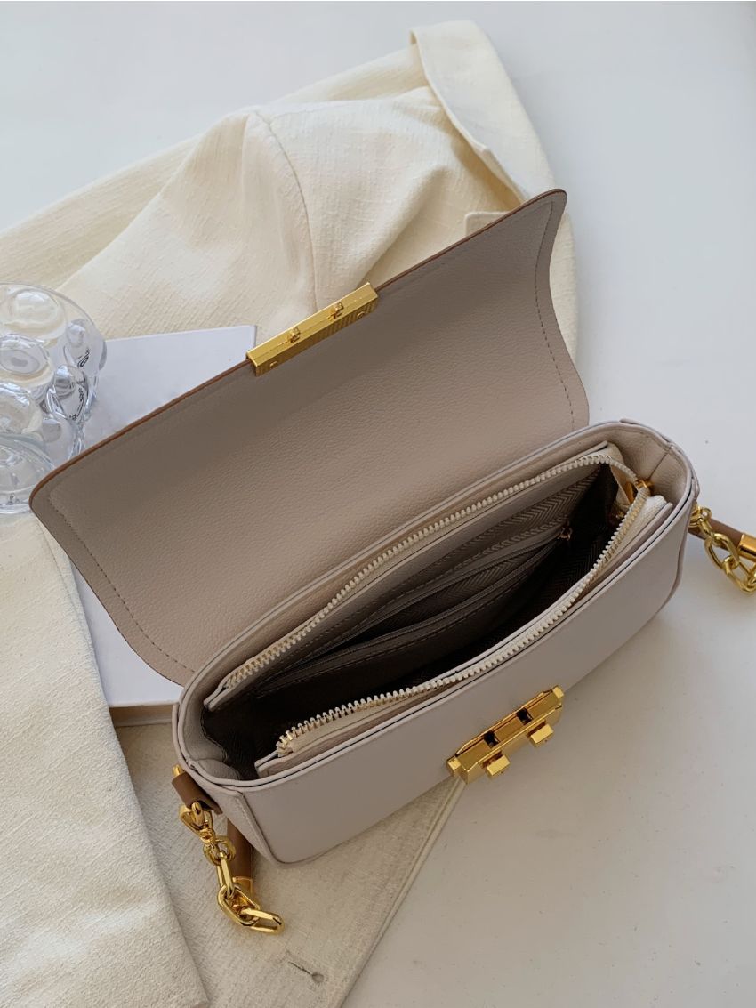 Two Tone Flap Square Bag