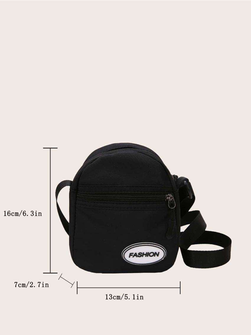 Mini Letter Patch Decor Crossbody Bag