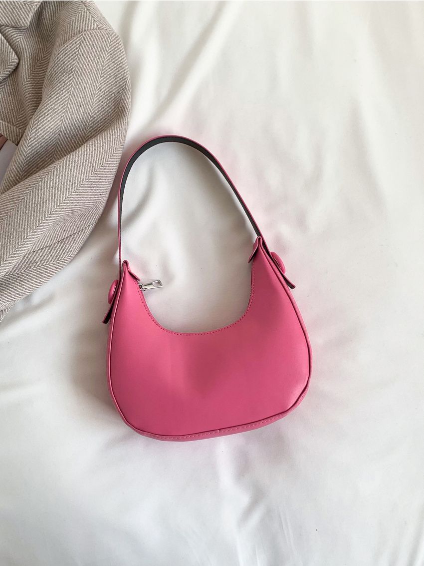Mini Neon Pink Heart Quilted Hobo Bag