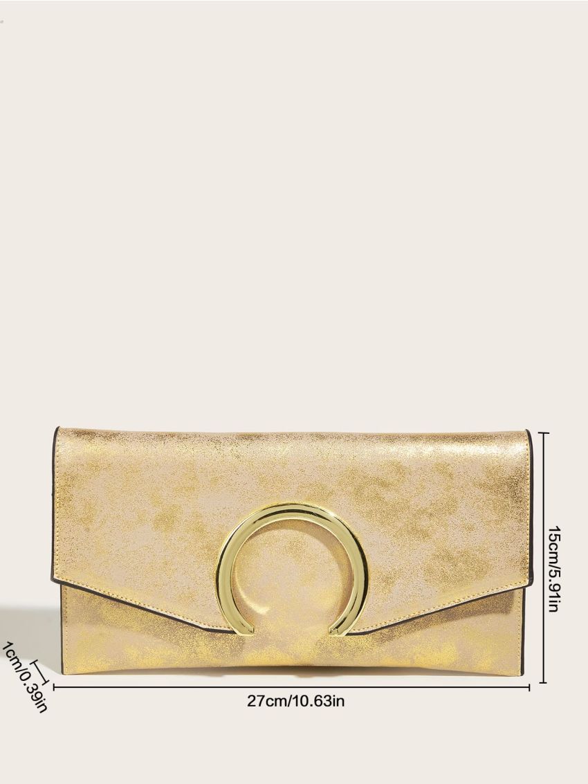 Metal Decor Flap Square Bag