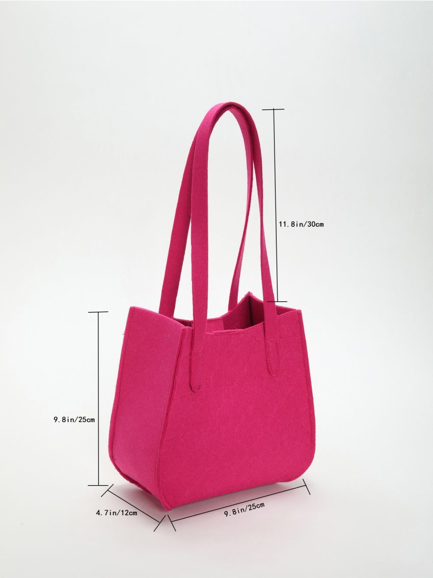 Neon Pink Geometric Embossed Hobo Bag