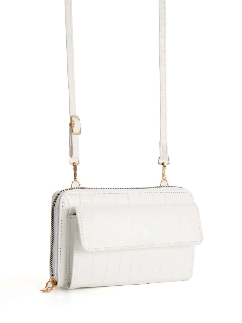 Crocodile Embossed Flap Phone Wallet