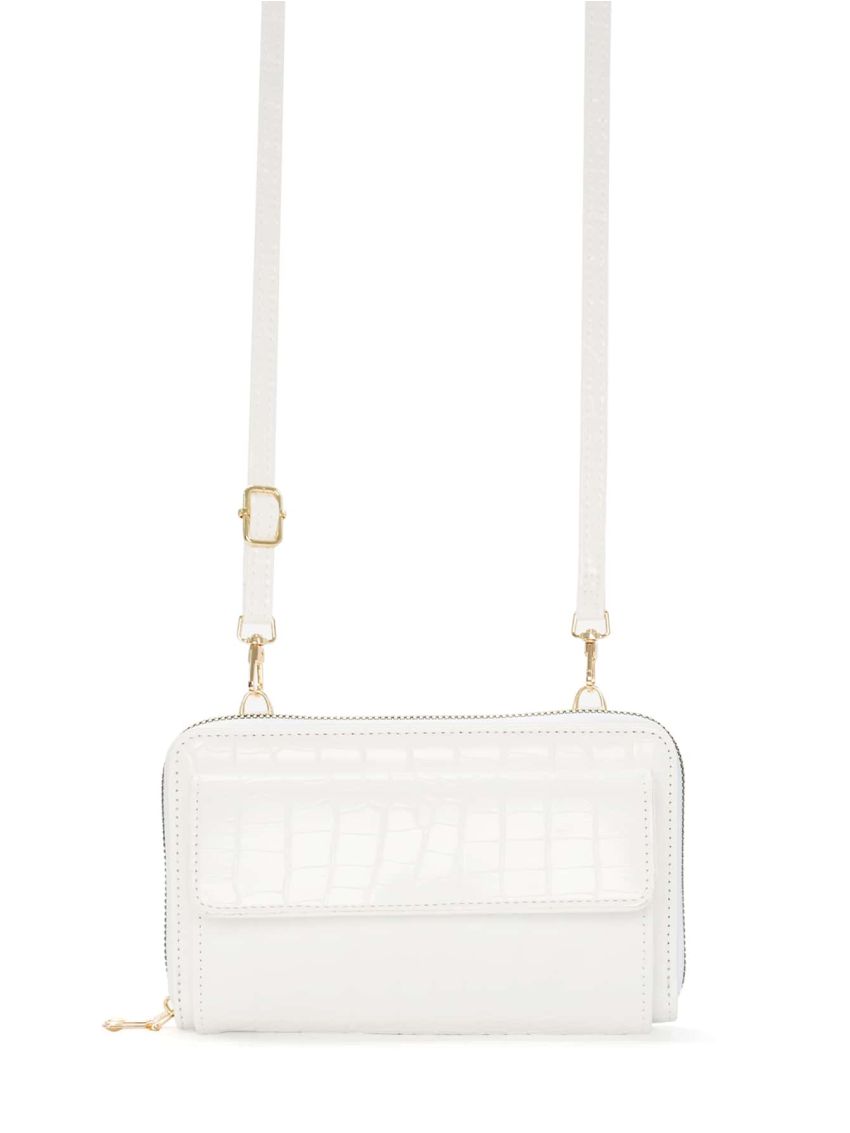 Crocodile Embossed Flap Phone Wallet