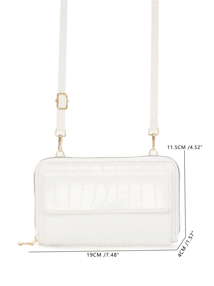 Crocodile Embossed Flap Phone Wallet