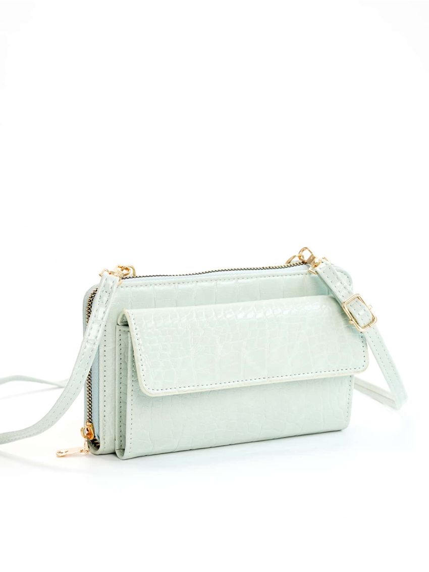 Crocodile Embossed Flap Phone Wallet