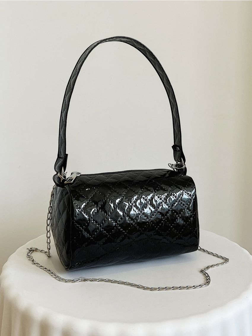 Mini Quilted Chain Bucket Bag