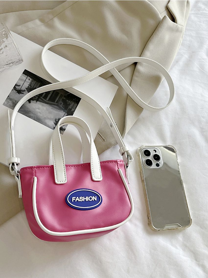 Mini Letter Patch Decor Square Bag