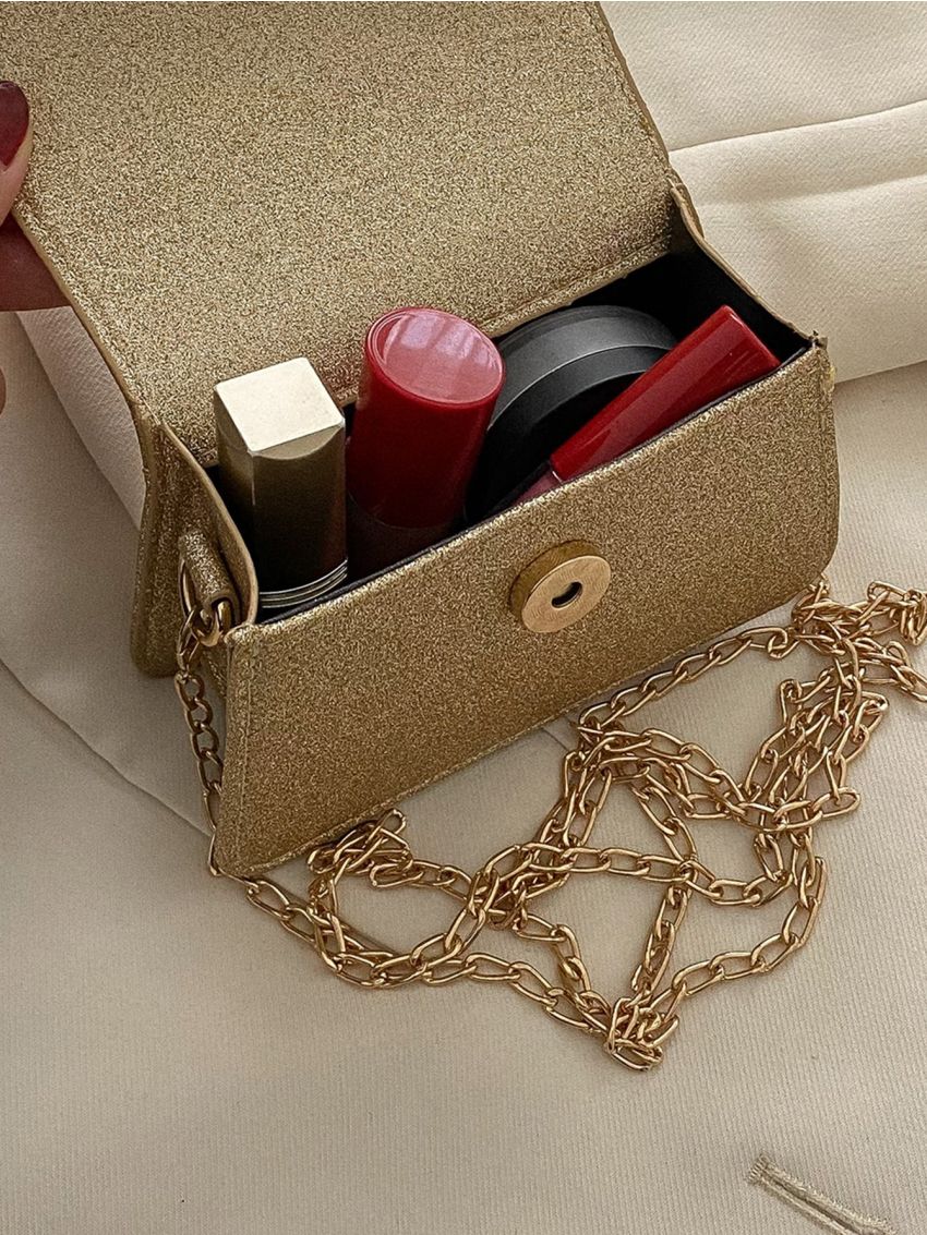 Mini Glitter Flap Square Bag