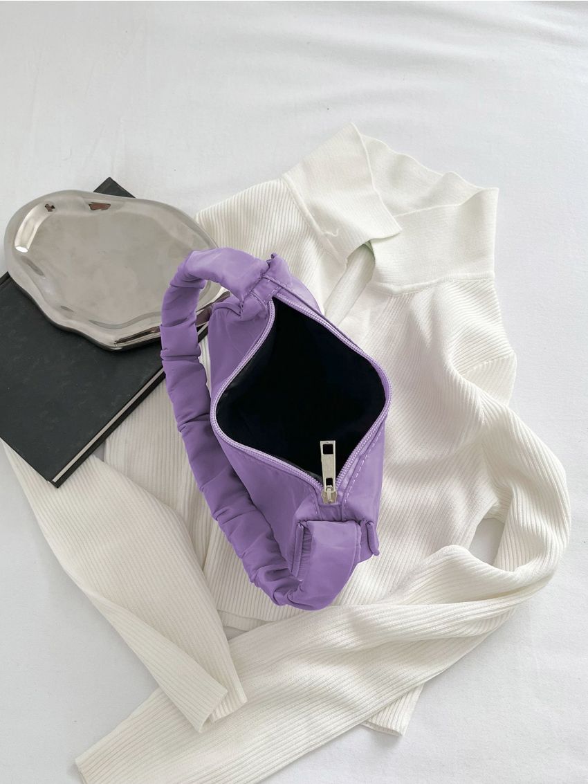 Ruched Detail Hobo Bag