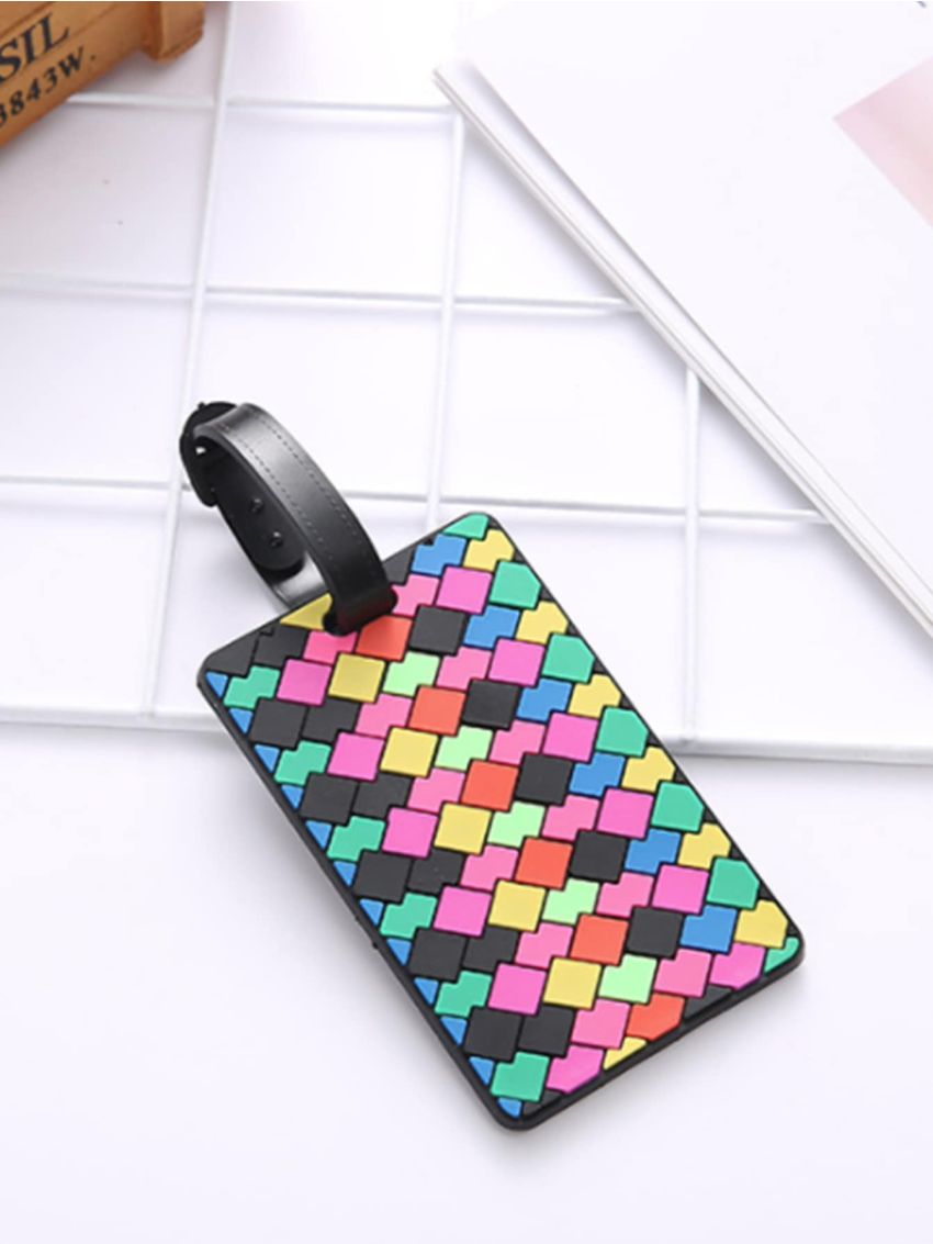 Colorblock Geometric Graphic Luggage Tag