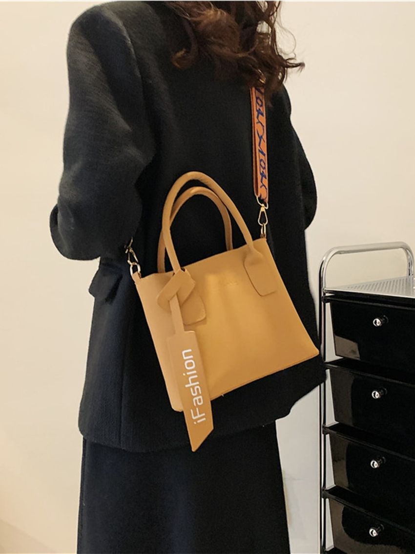 Letter Graphic Square Bag