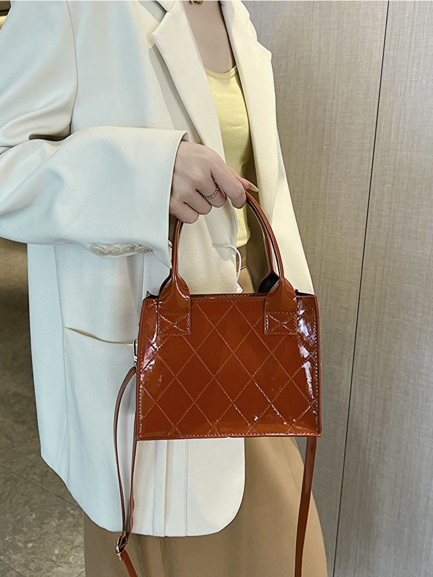 Mini Stitch Detail Square Bag