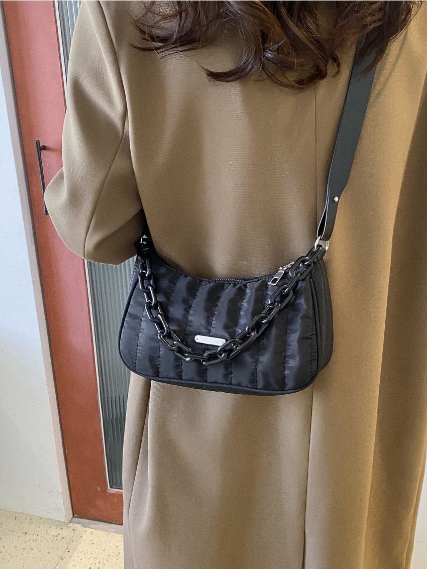 Chain Decor Hobo Bag