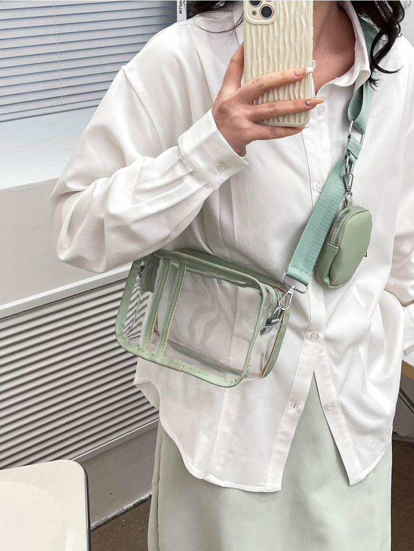 Mini Clear Crossbody Bag With Coin Purse
