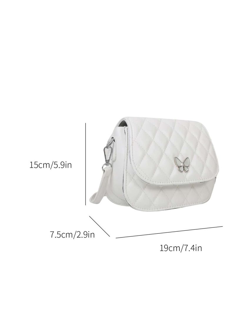 Mini Quilted Butterfly Decor Flap Saddle Bag