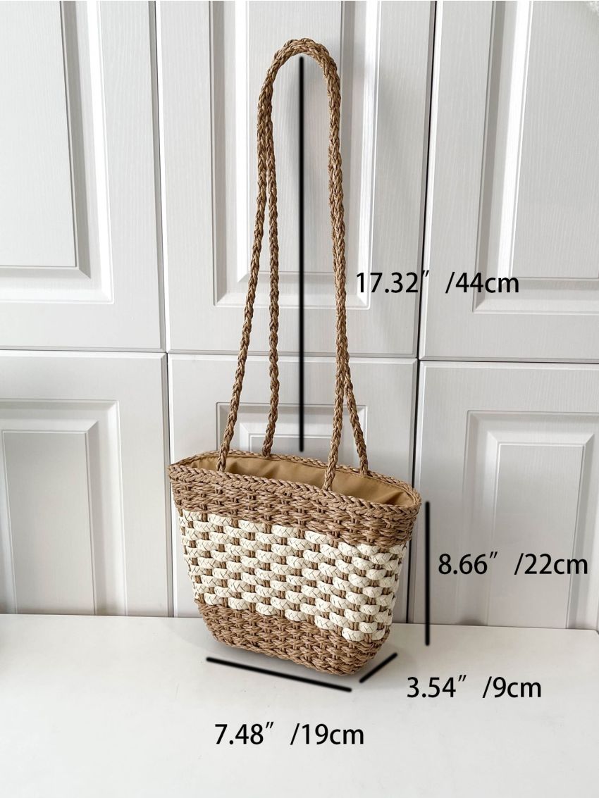 Mini Two Tone Straw Bag