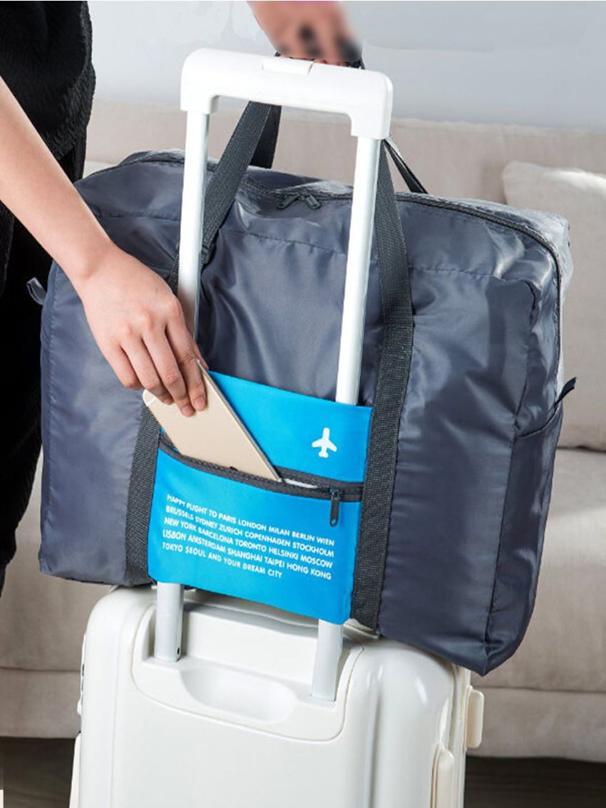 Letter Graphic Travel Bag Foldable Sporty