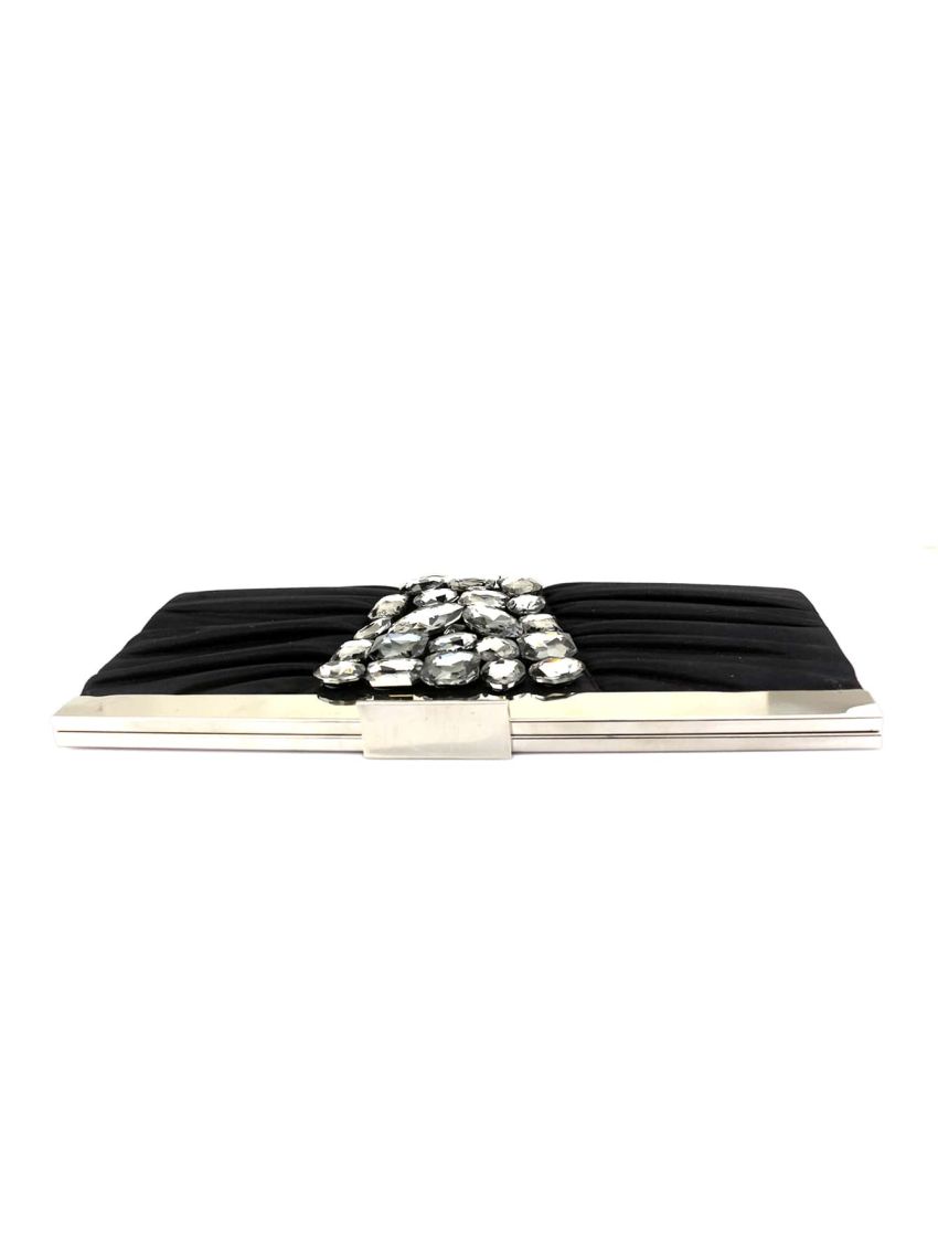 Rhinestone Decor Ruched Bag