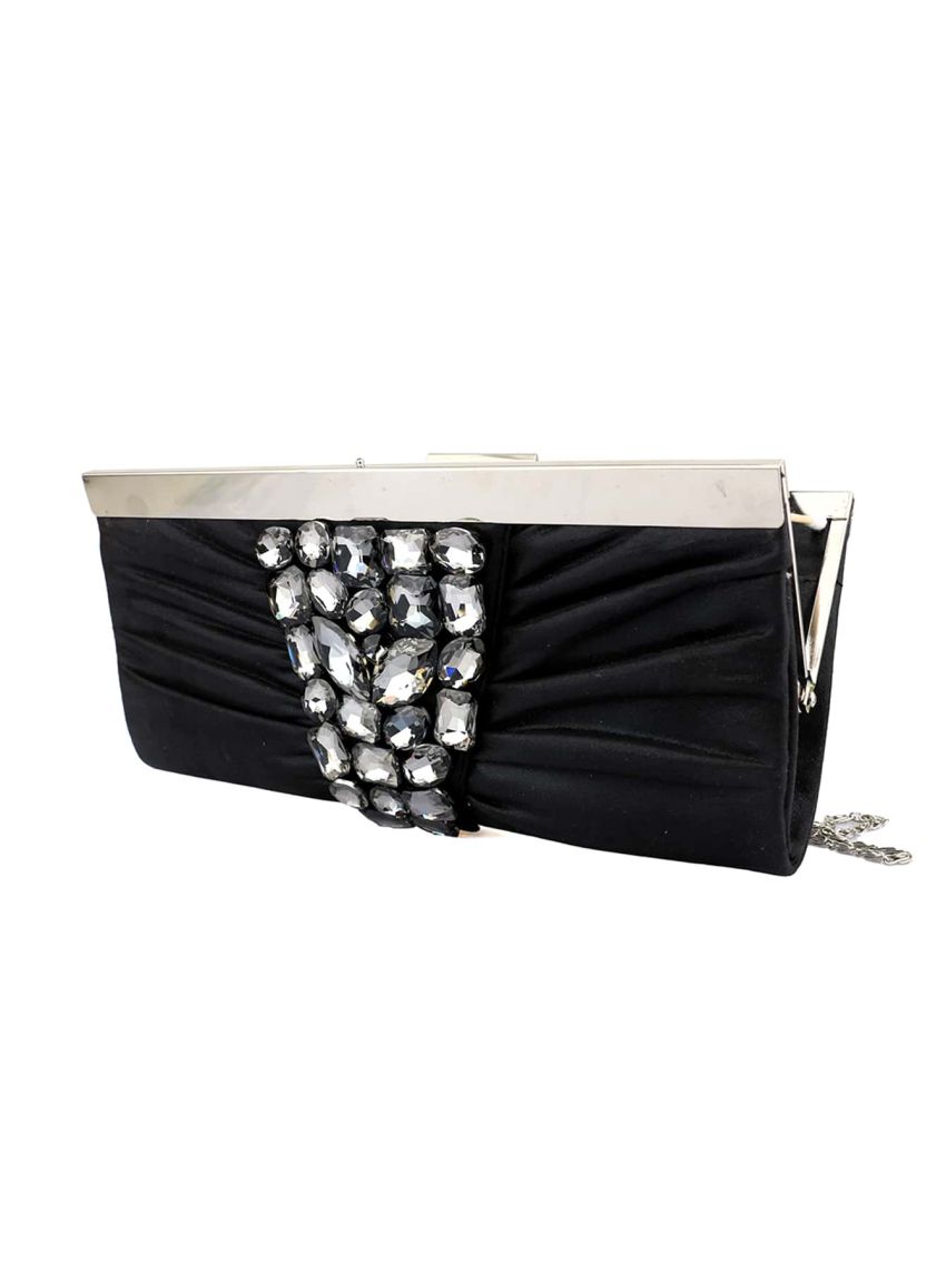 Rhinestone Decor Ruched Bag