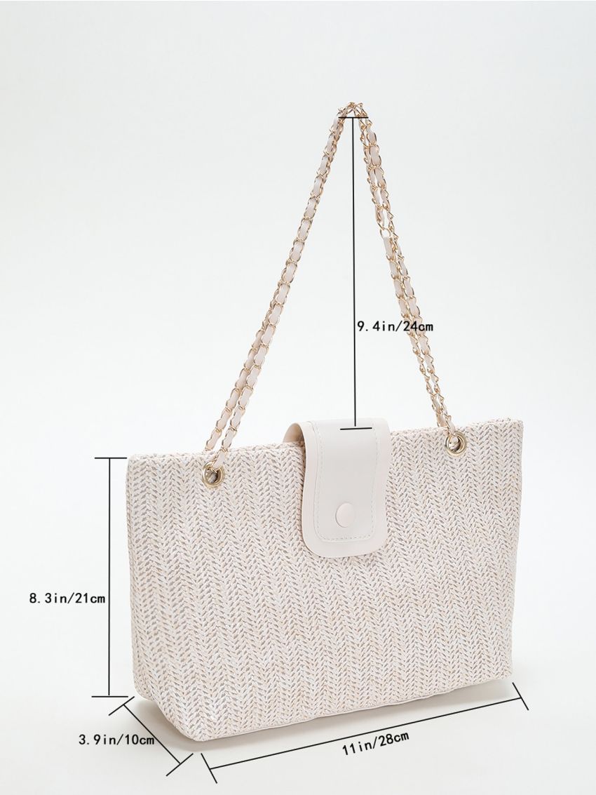 Minimalist Chain Straw Bag