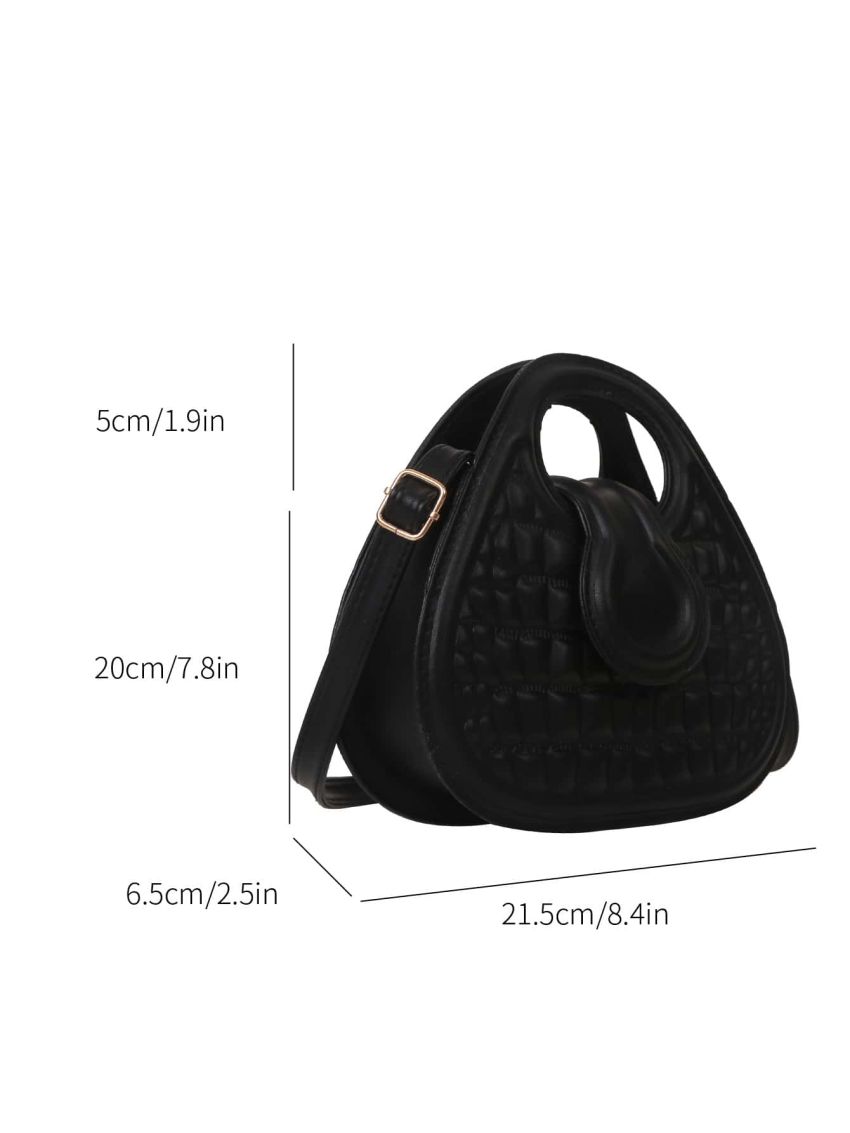 Crocodile Embossed Double Handle Novelty Bag