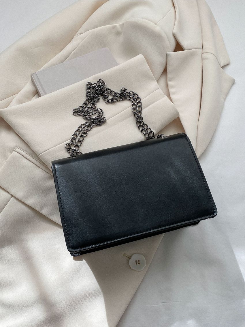 Mini Metal Decor Flap Square Bag