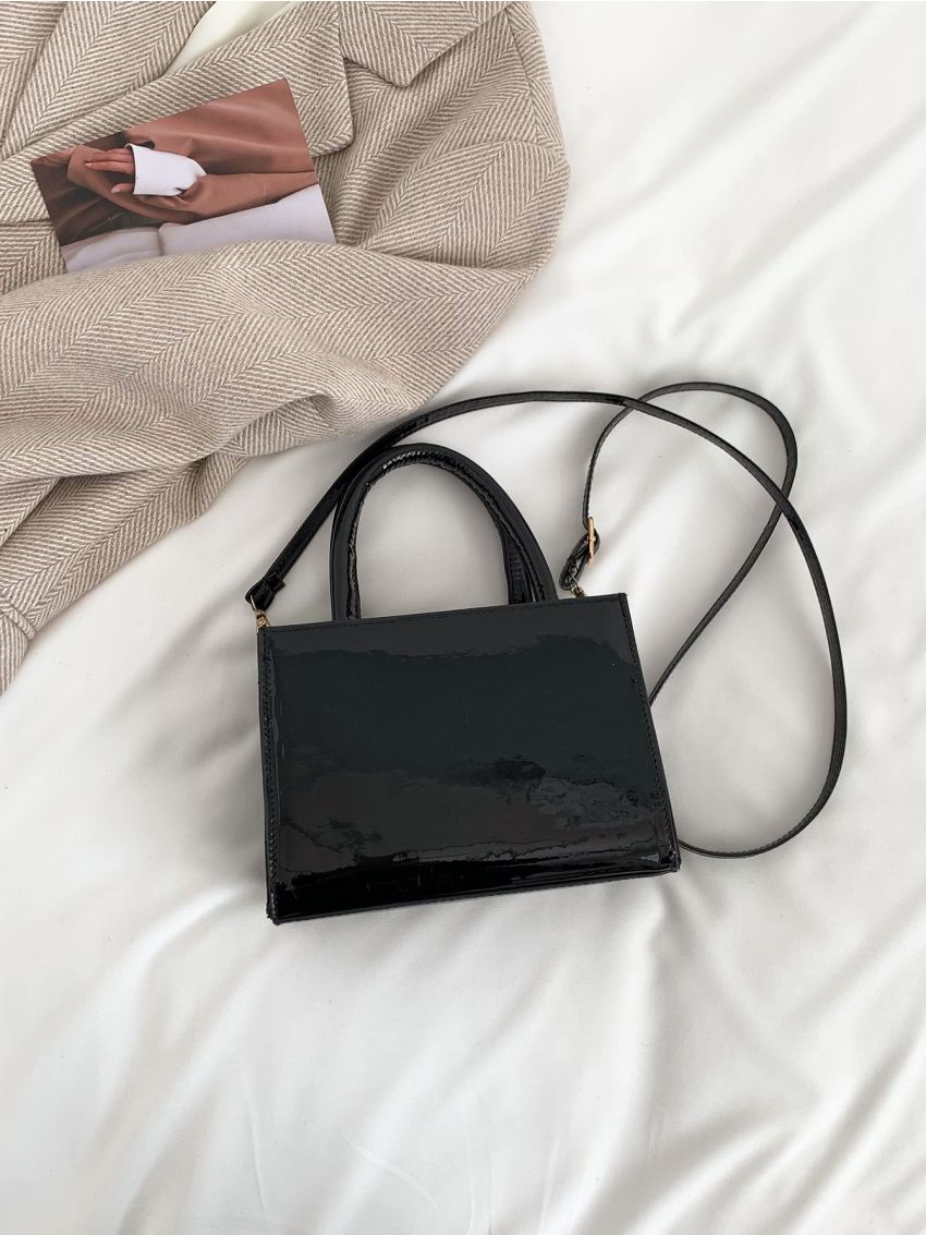 Mini Square Bag Crocodile Embossed PU Elegant For Daily Life