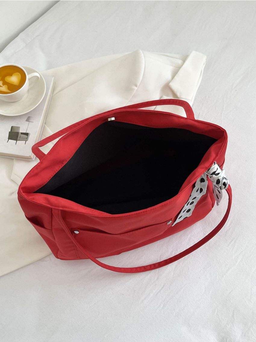 Neon-pink Twilly Scarf Decor Shopper Bag