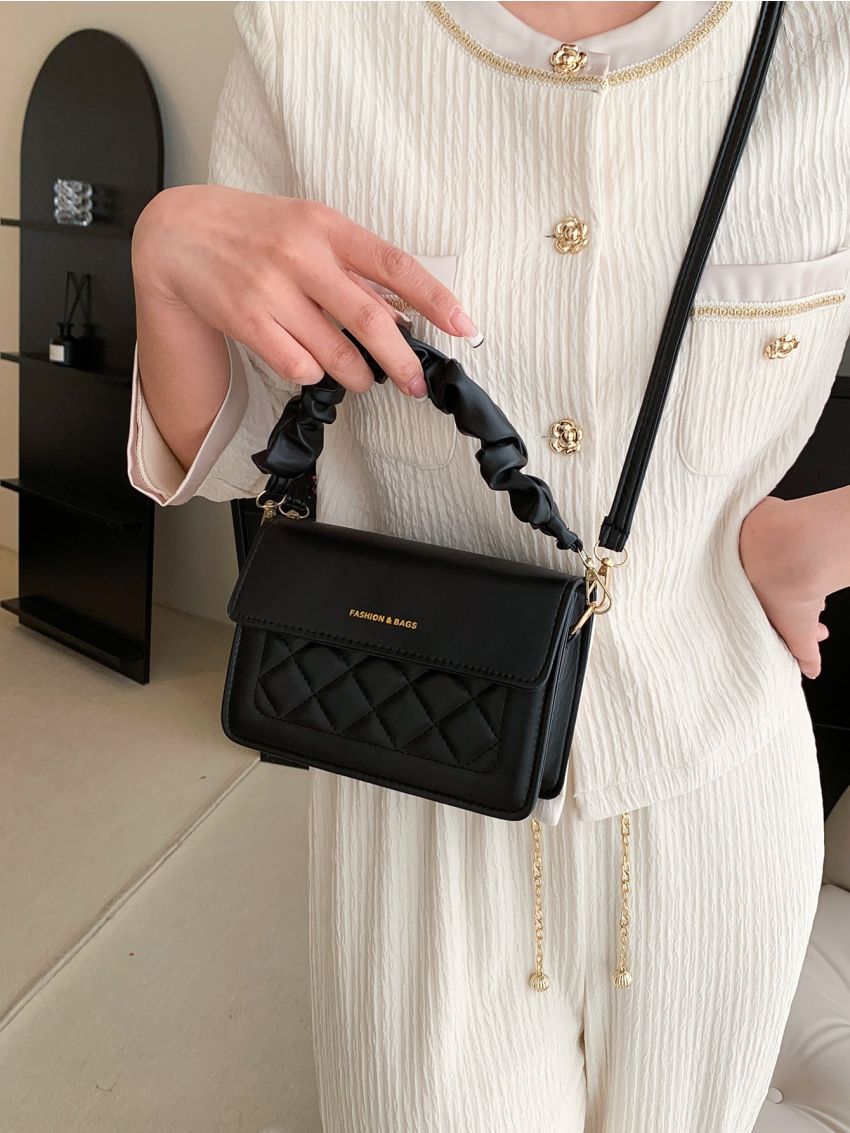 Mini Quilted Pattern Flap Square Bag