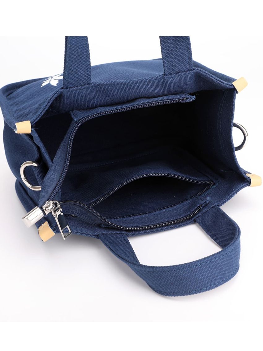 Leaf Embroidery Satchel Bag