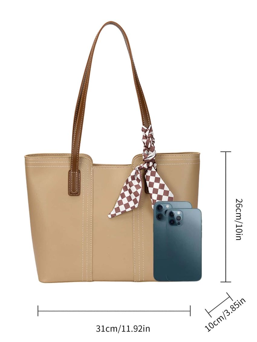 Minimalist Twilly Scarf Decor Shoulder Tote Bag